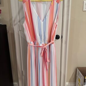 LOFT Colorful Striped Maxi Dress